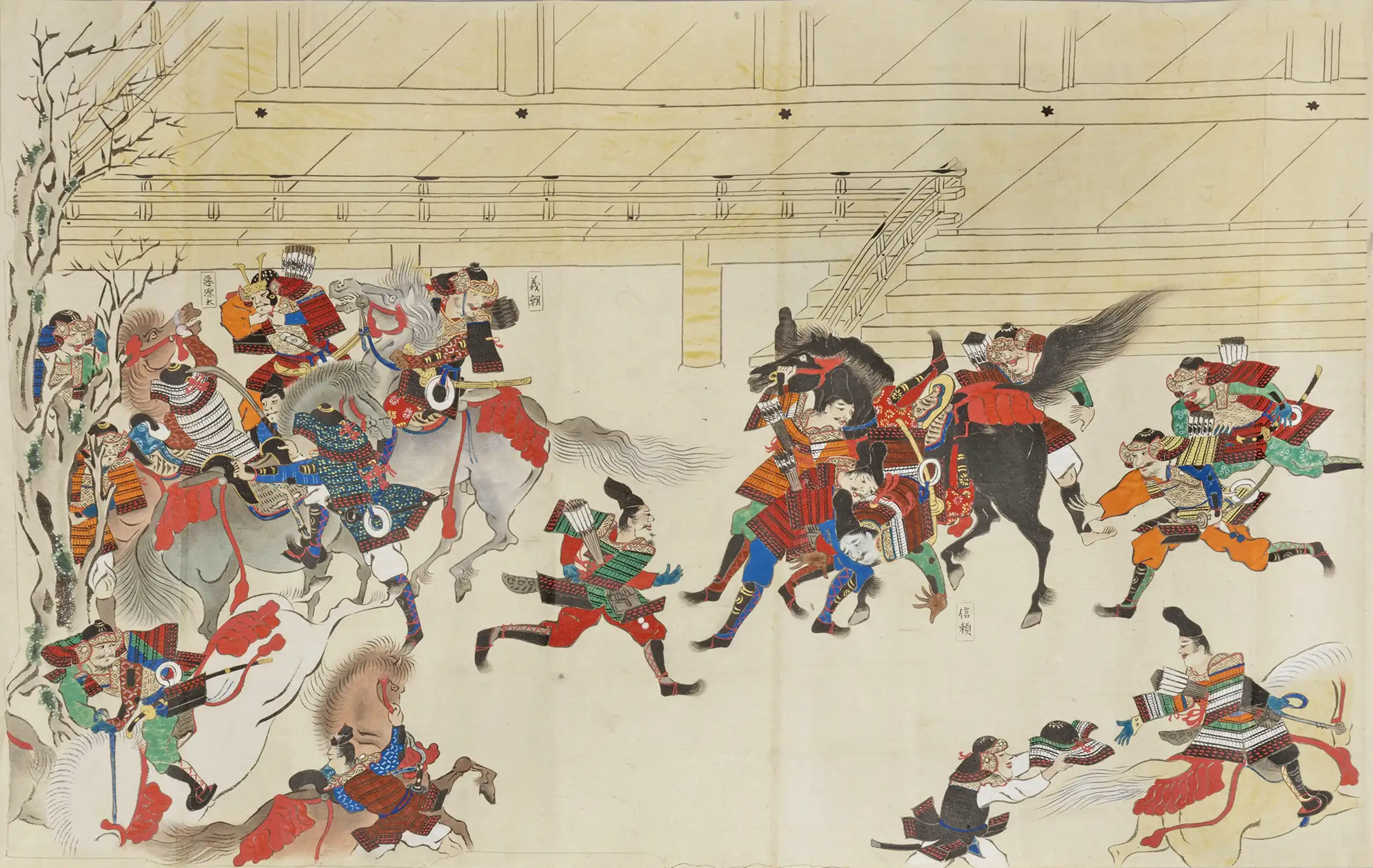 狩野養長「平治物語絵巻　待賢門合戦巻」　模本 江戸時代後期 19世紀