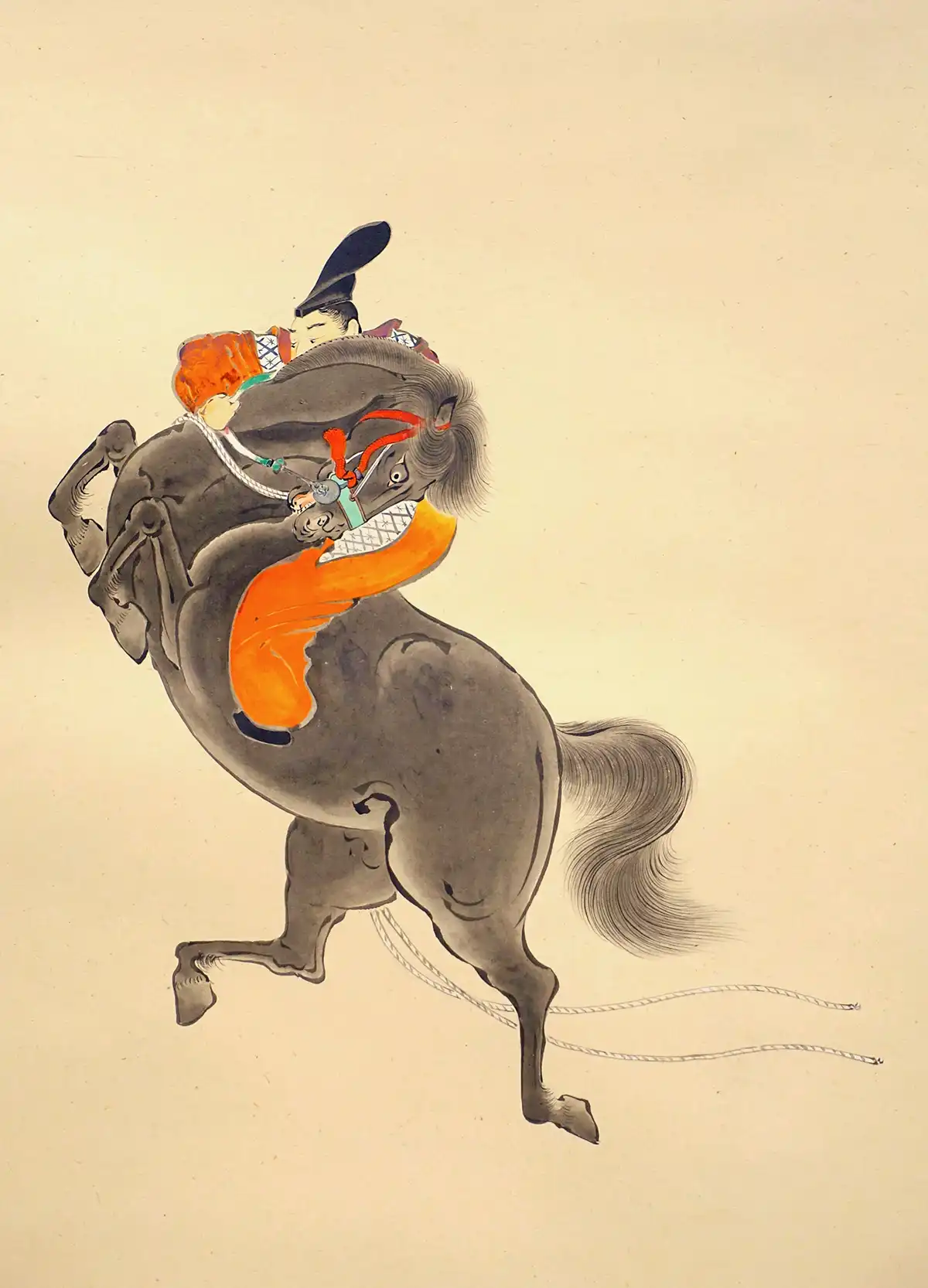 岡田為恭「騎馬絵」（部分） 江戸時代後期 19世紀