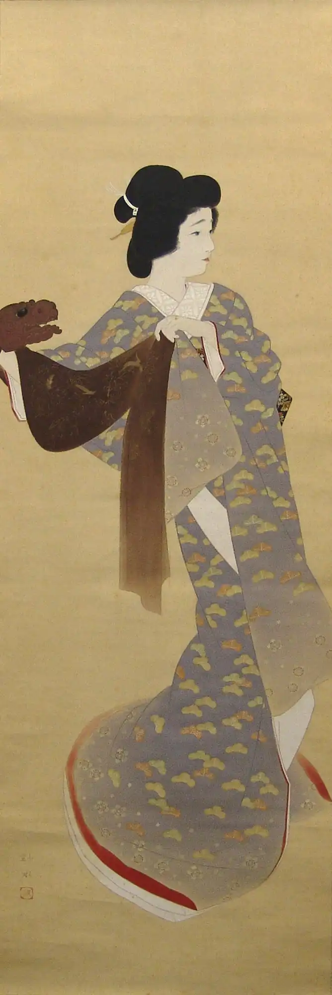 田中針水「鏡獅子」 昭和時代　20世紀